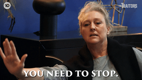 Stop GIF by The Traitors Australia