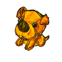 haanaid dog power phone hand Sticker