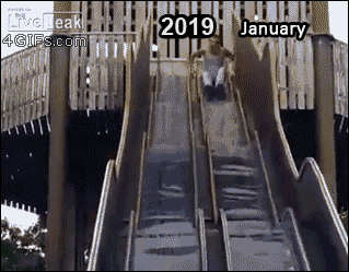 New Year Slide Fail GIF by MOODMAN