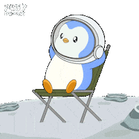 To The Moon Space Sticker by Pudgy Penguins