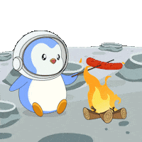 To The Moon Cooking Sticker by Pudgy Penguins
