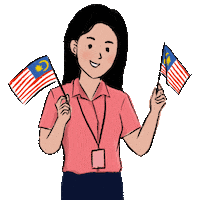 chuichuifong girl flag malaysia merdeka Sticker