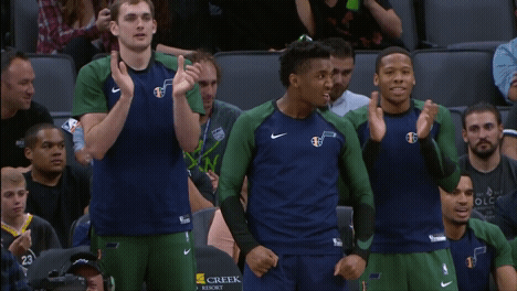 donovan mitchell bench reaction GIF by Utah Jazz