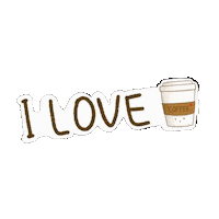 Sofiacyym coffee brown i love coffee coklat Sticker