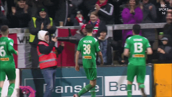 Celebrate Sean Moore GIF by Cliftonville Football Club