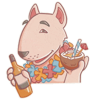 Partying Bull Terrier Sticker