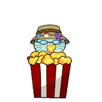 Movie Time Popcorn Sticker by Silly Kitties