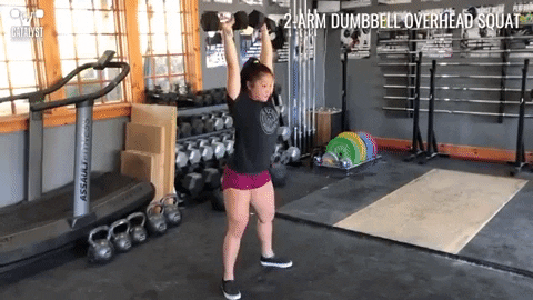 mattmartin2 giphygifmaker crossfit dumbbell overhead squat GIF
