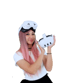 Tnybeats vr virtual reality meta pink hair Sticker