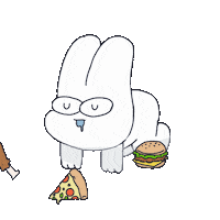 early_bed pizza hungry chicken burger Sticker