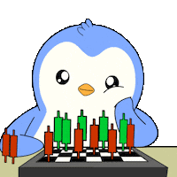 Crypto Calculating Sticker by Pudgy Penguins