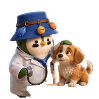 Puppy Veterinarian Sticker by ZaddyFi