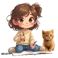 Coloring Book Cute Kitten Sticker