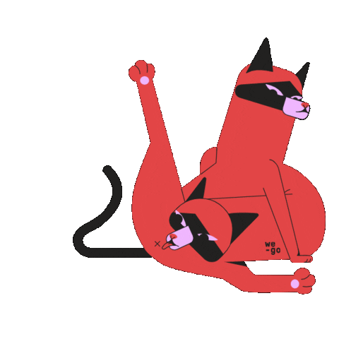 we-go_agency illustration cats together squad Sticker