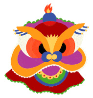 Chinese Lion Mask Sticker by Panda Express