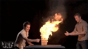 dont try this at home fire jenga GIF by Digg