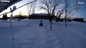 Snowmobile Crashes Into Garage Moments After Owners Leave GIF by ViralHog