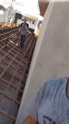 Worker Slips On Roof GIF by ViralHog