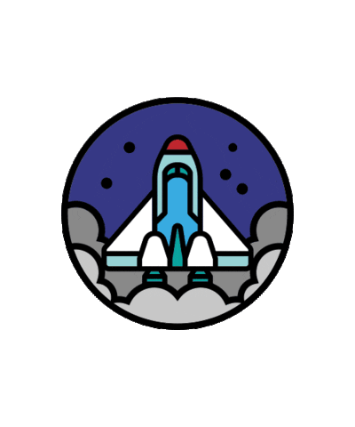 manymorningssocks start rocket launch space shuttle space trip Sticker