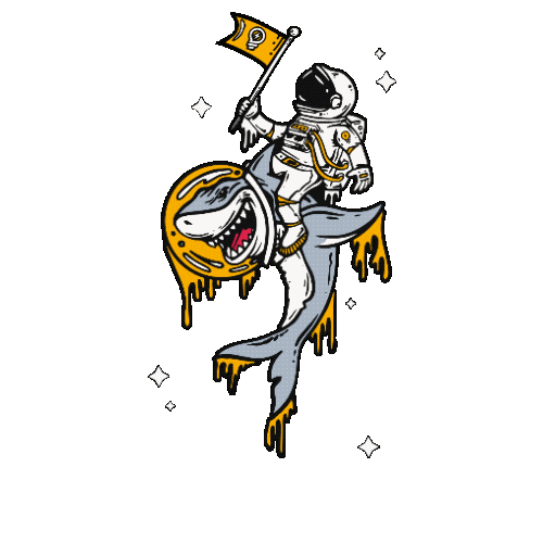 Shark Astronaut Sticker by RealGeek