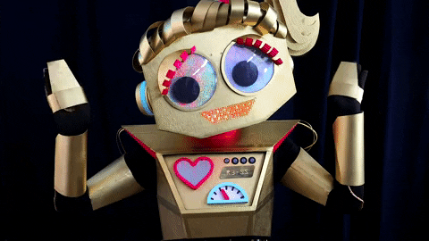 TechnoChic giphyupload hi thank you robot GIF