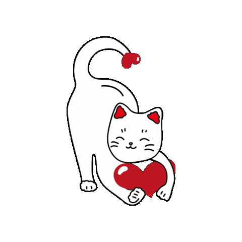 Yudesign giphygifmaker love cat heart Sticker