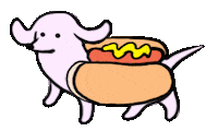 Hot Dog Sticker by Stefanie Shank