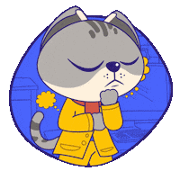 Cat Think Sticker by KOL.ID