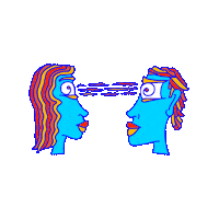 Couple Stare Sticker by Finely Tuned