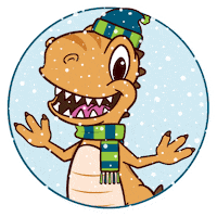 Dinosaur Snowing Sticker by Fernbank Museum