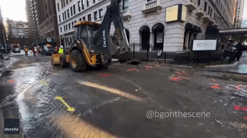 Chicago Street Flooded After Water Main Bursts