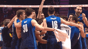 Happy Group Hug GIF by Volleyball World