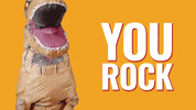 Dinosaur You Rock GIF by StickerGiant