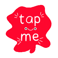fruitcakeink smiley tap me fruit cake ink tap me red Sticker