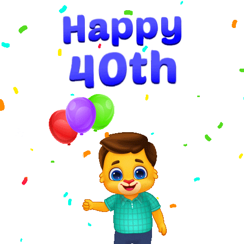 Happy Birthday Confetti Sticker by Lucas and Friends by RV AppStudios