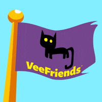 Waving Black Cat GIF by VeeFriends