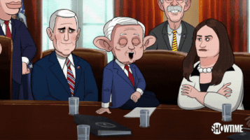 season 1 i heard hes got a gun GIF by Our Cartoon President