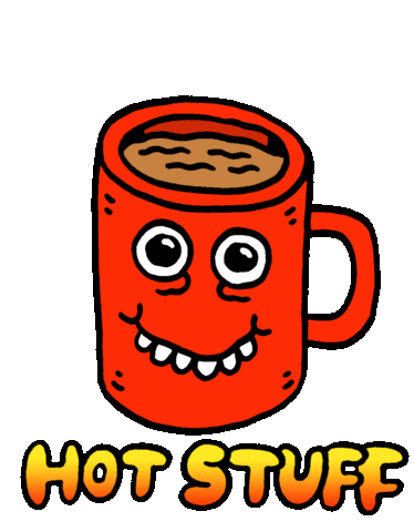 Hot Stuff Coffee Sticker by Russell Taysom