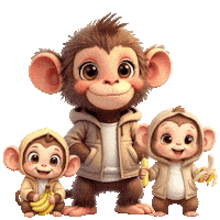 Cute Monkeys Sticker