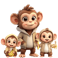 Cute Monkeys Sticker