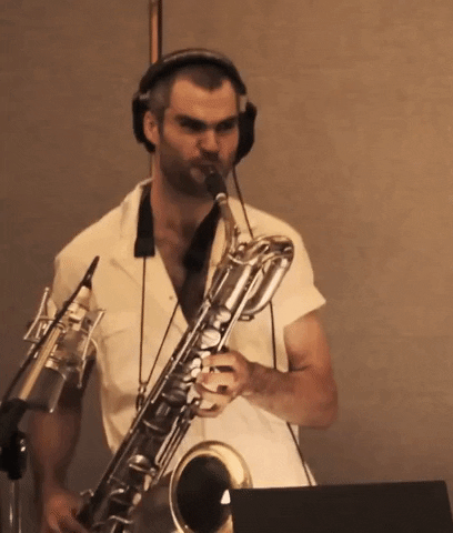 giphygifmaker angry player sax brassagainst GIF