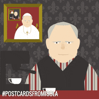 postcardsfromisola old man barman the pope postcardsfromisola GIF