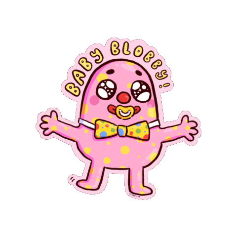 Mr Blobby Pink Sticker by sleepiest