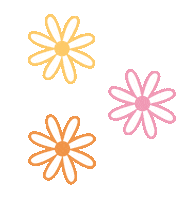 Orange Flowers Love Sticker