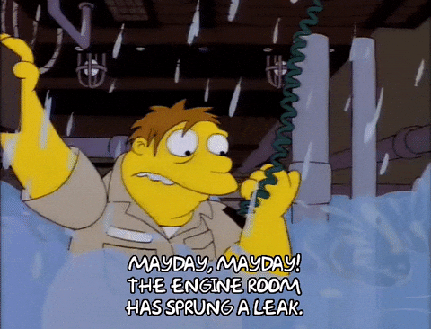 Leaking Season 9 GIF by The Simpsons