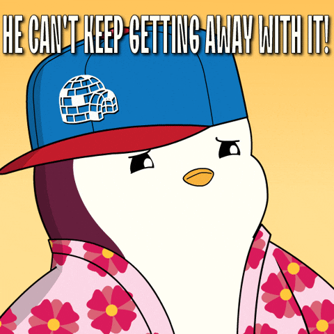Make It Stop Get Away GIF by Pudgy Penguins