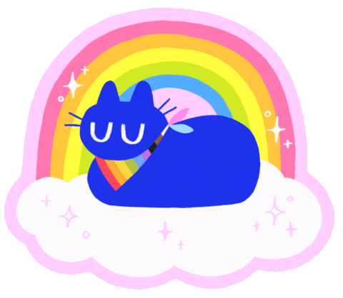 Cat Rainbow Sticker by Radhia Rahman