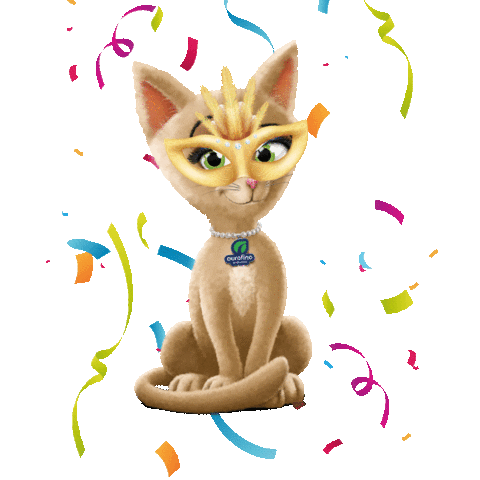 Mardi Gras Cat Sticker by Ourofino Saúde Animal