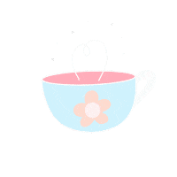 fruitcakeink coffee tea pastel hot coffee Sticker