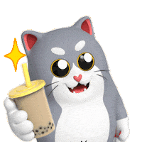 Milk Tea Sticker by Liberty Cats Emojis